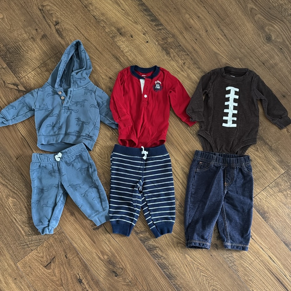 Bundle of baby boy 6 month outfit sets